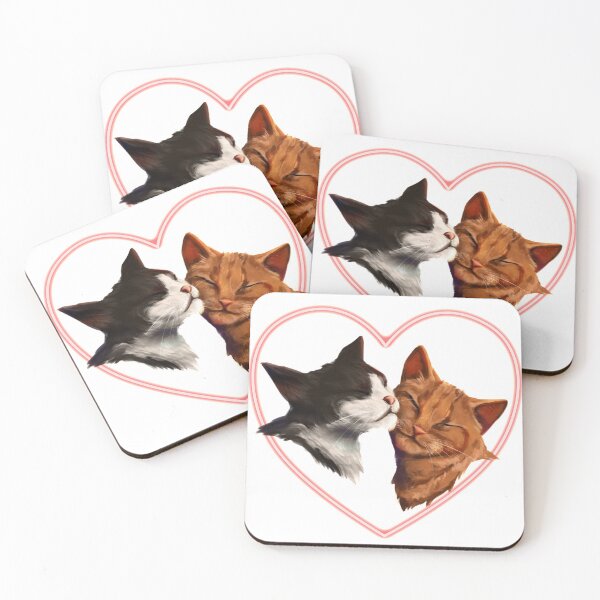 Item preview, Valentine Cats - Single Heart designed and sold by TorninChiarArts Creations.