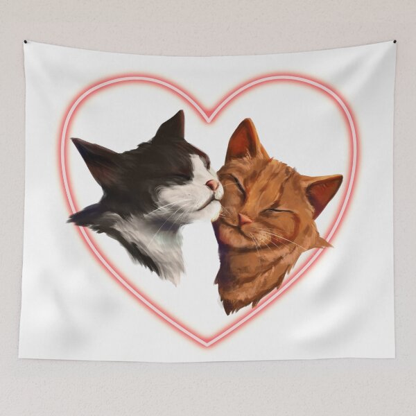 Item preview, Valentine Cats - Single Heart designed and sold by TorninChiarArts Creations.