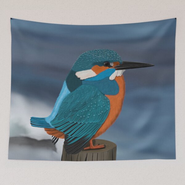 Item preview, Kingfisher bird drawing biologist birdlover animallover ornithologist birdwatcher gift designed and sold by jz-birds.