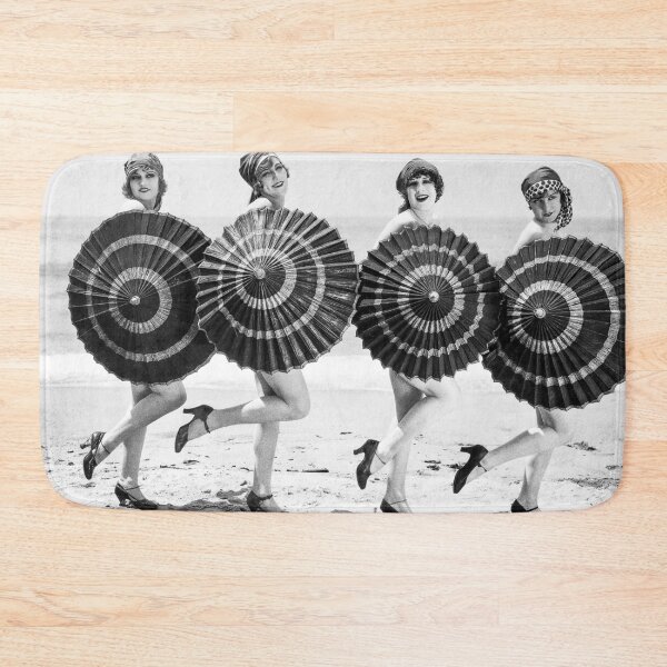 Item preview, Women with Parasols on Beach, Black and White, Vintage Wall Art designed and sold by modernretro.