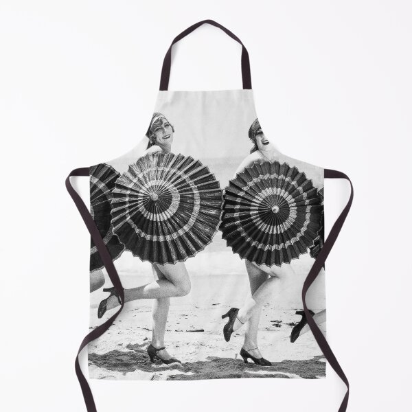 Item preview, Women with Parasols on Beach, Black and White, Vintage Wall Art designed and sold by modernretro.