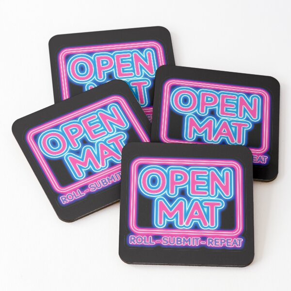 Item preview, Open Mat - Neon sign design - Roll, submit, repeat designed and sold by undersideland.