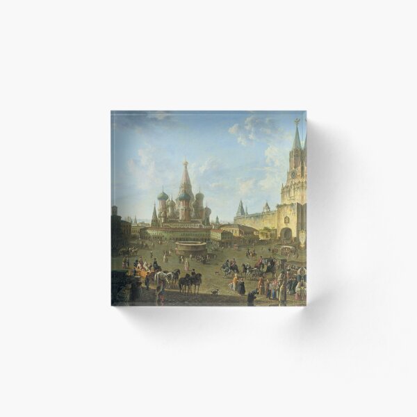 Russia History: Федор Алексеев «Красная площадь в Москве», 1801 год Acrylic Block