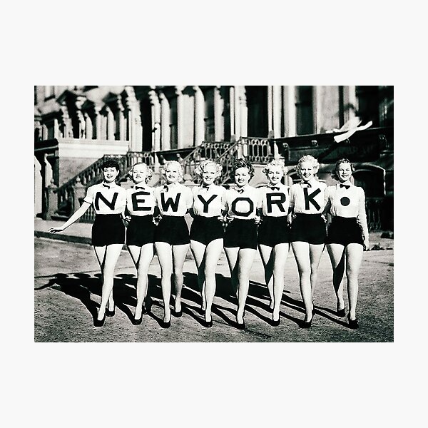 Item preview, New York, Glamorous Women, Black and White, Vintage Wall Art designed and sold by modernretro.