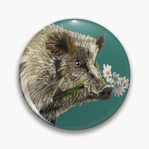 Item preview, Love a boar!! Valentine pig in teal designed and sold by belettelepink.
