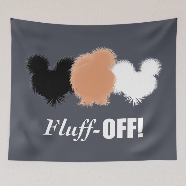 Item preview, Fluff Off! Funny Silkies with Attitude, Black White and Buff Silkie Chickens designed and sold by Cute Designs Shop.