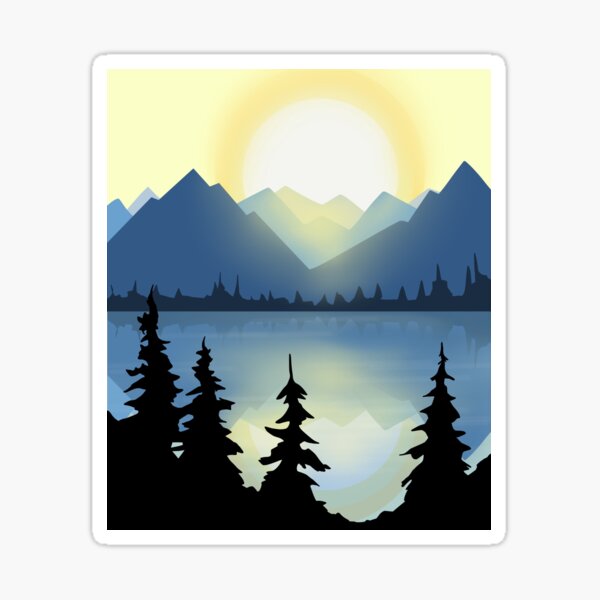 Mountain View Lake Sticker