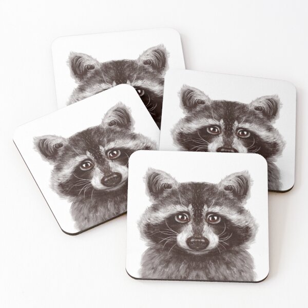 Item preview, cute funny hand drawn raccoon designed and sold by luboffke.
