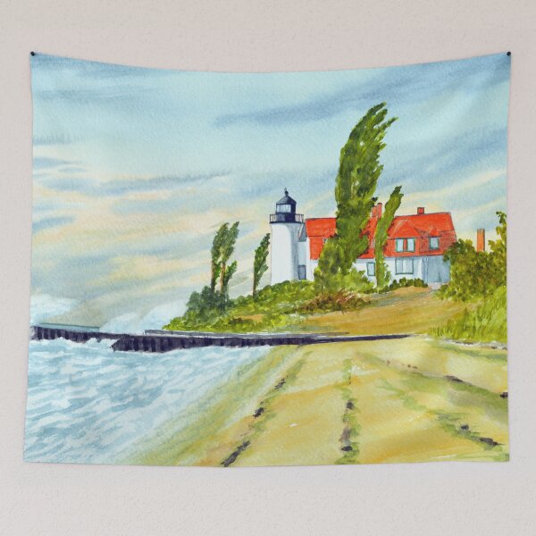 Item preview, Point Betsie Light Michigan - Stormy Weather designed and sold by William Holkham.