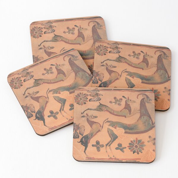 Item preview, Ancient Greek Deer Painted Clay Tablet Artwork designed and sold by ClassicalGreece.