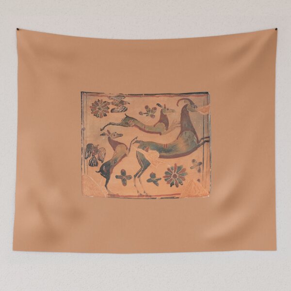 Item preview, Ancient Greek Deer Painted Clay Tablet Artwork designed and sold by ClassicalGreece.