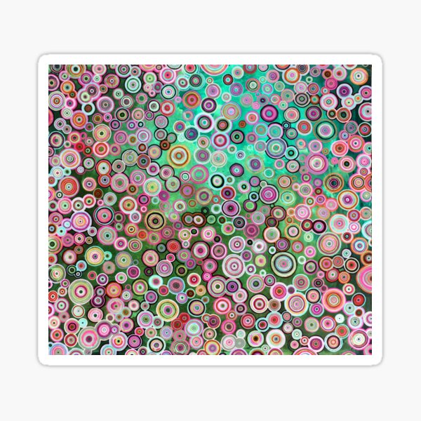 Oil circles in pink halftones Sticker