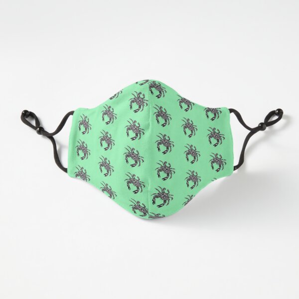 Blue Crab on Green Fitted 3-Layer