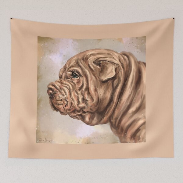 Item preview, Painting of a Shar Pei Dog Full of Skin Wrinkles designed and sold by ibadishi.