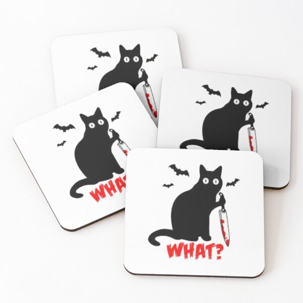 Item preview, Funny killer cat holding a knife - black cat WHAT? Classic T-shirt designed and sold by goodshop1.