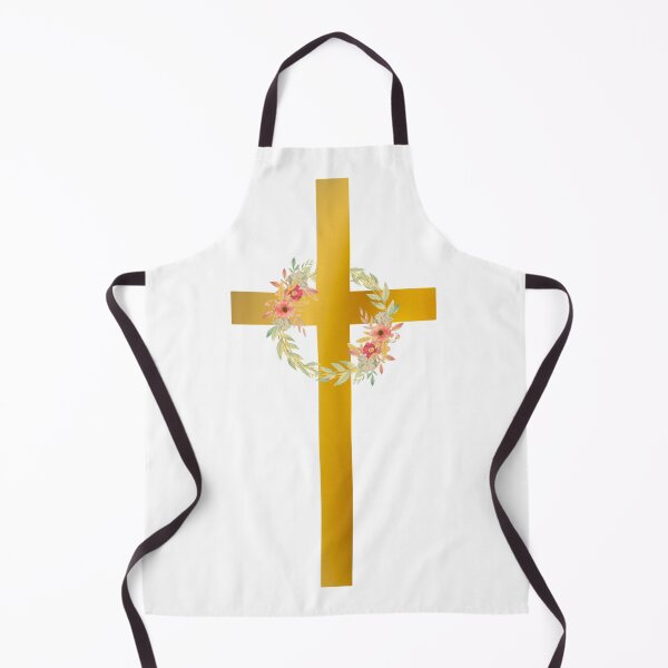 Item preview, Minimalist Gold Cross with Floral Wreath, Golden Cross designed and sold by Cute Designs Shop.