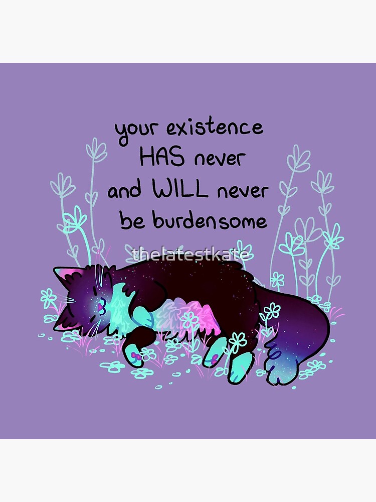 "Your Existence" Neon Sleepy Kitty by thelatestkate