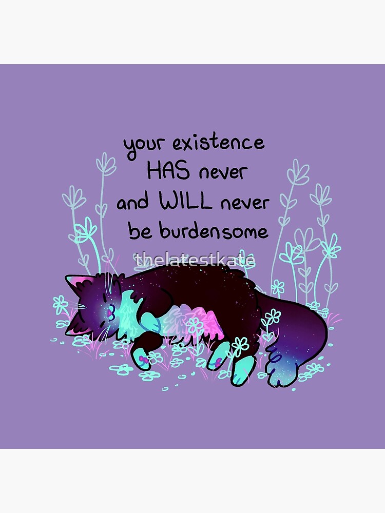 "Your Existence" Neon Sleepy Kitty by thelatestkate