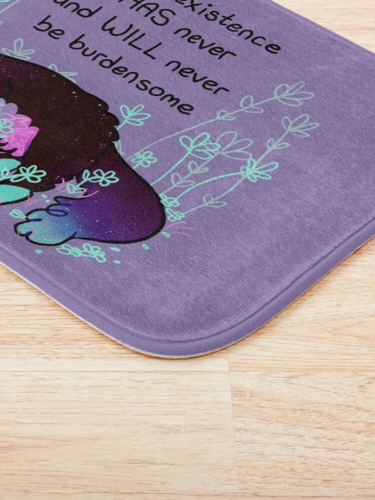 Alternate view of "Your Existence" Neon Sleepy Kitty Bath Mat