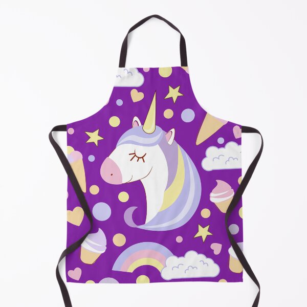 Item preview, Magic rainbow unicorn on purple background designed and sold by Aura __Print.