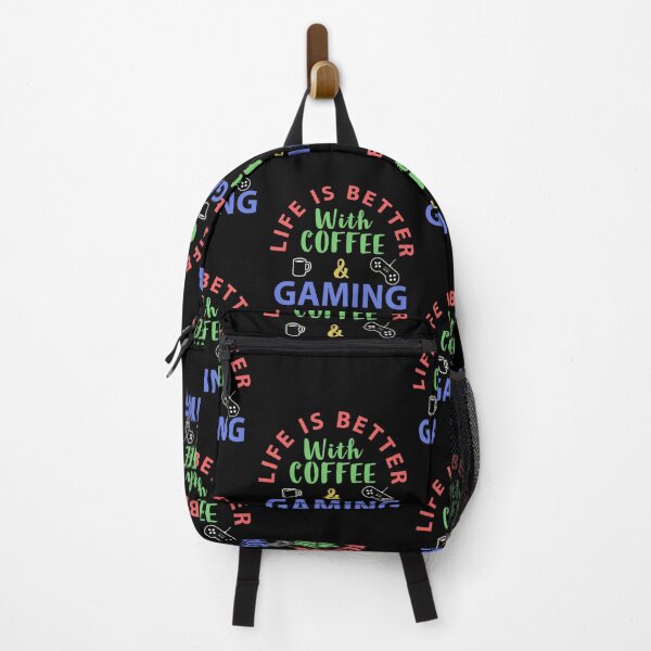 Item preview, Life is Better With Coffee and Gaming - Fun Gaming Design designed and sold by Brat-Cat-Shirts.
