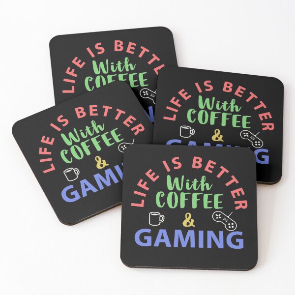 Item preview, Life is Better With Coffee and Gaming - Fun Gaming Design designed and sold by Brat-Cat-Shirts.