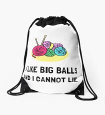 Big Knitting Balls Drawstring Bag