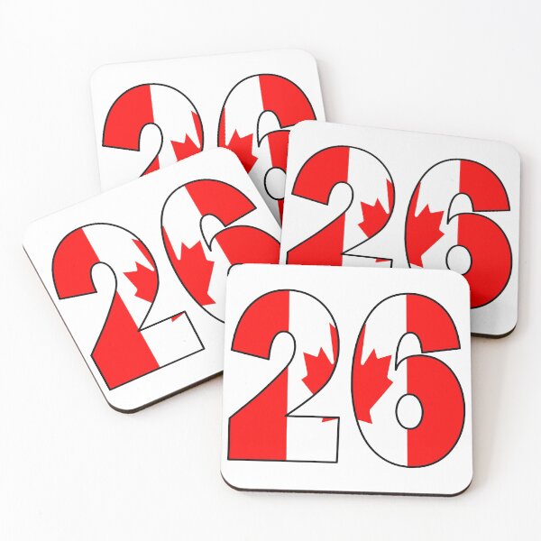 Item preview, Number 26 with Canadian flag on the background designed and sold by AllShirts21.