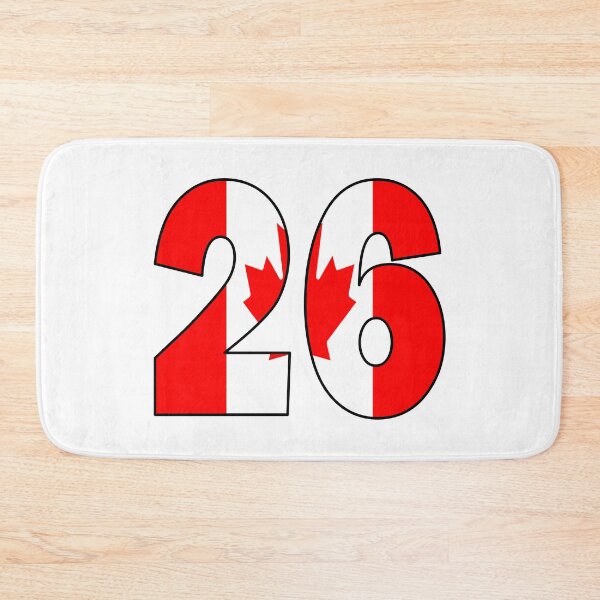 Item preview, Number 26 with Canadian flag on the background designed and sold by AllShirts21.