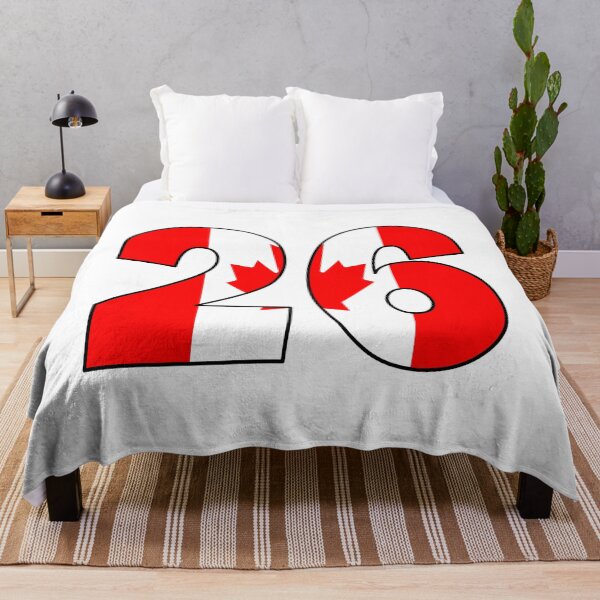 Item preview, Number 26 with Canadian flag on the background designed and sold by AllShirts21.