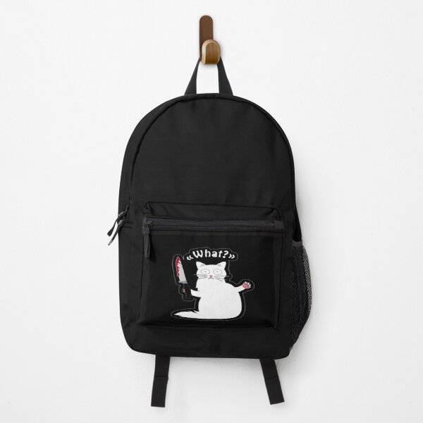 Item preview, murderous cat holding a knife - black cat WHAT? Classic T-shirt designed and sold by goodshop1.