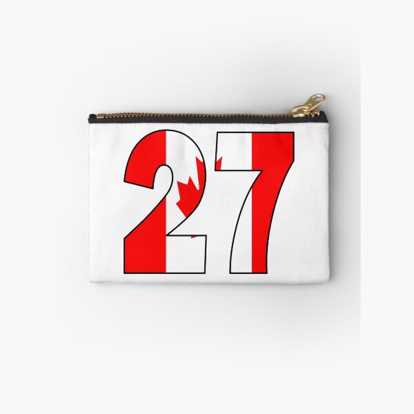 Item preview, Number 27 with Canadian flag on the background designed and sold by AllShirts21.