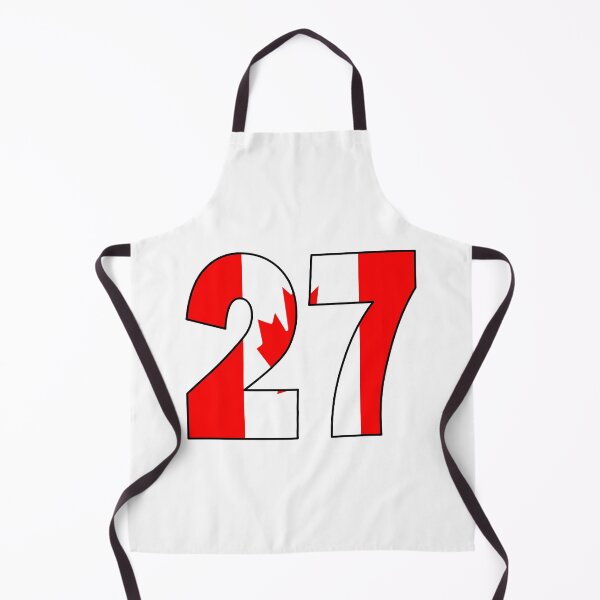 Item preview, Number 27 with Canadian flag on the background designed and sold by AllShirts21.