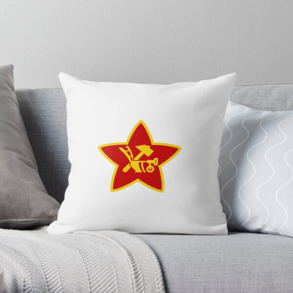 Soviet Red Army insignia used on Hat Badges and Flags Throw Pillow