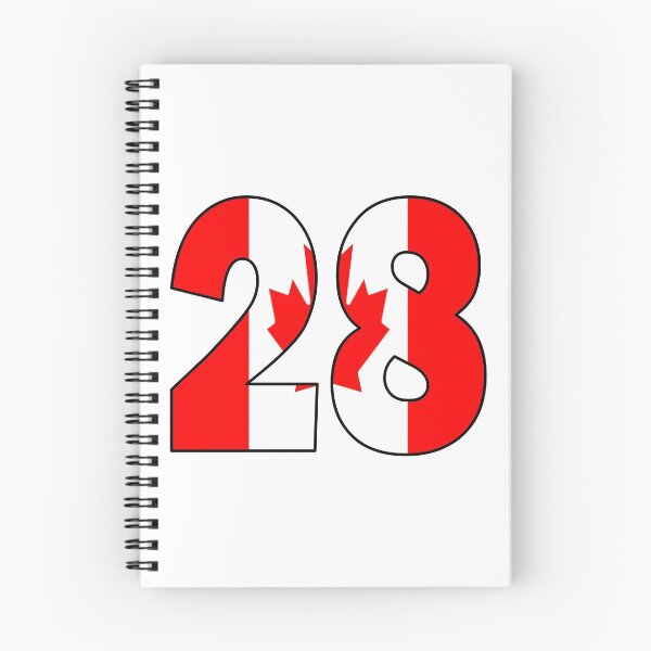 Item preview, Number 28 with Canadian flag on the background designed and sold by AllShirts21.