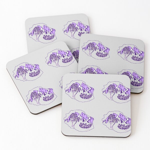 Item preview, Map of Reunion Island, variant in purple designed and sold by Catherine Debusne.