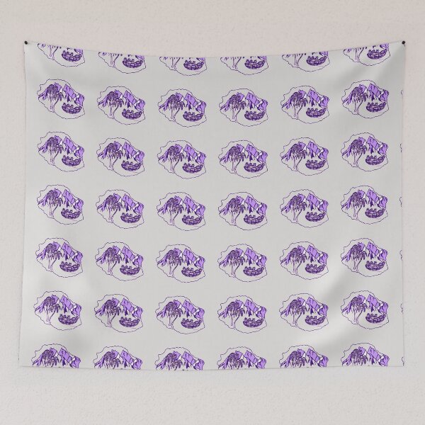Item preview, Map of Reunion Island, variant in purple designed and sold by Catherine Debusne.