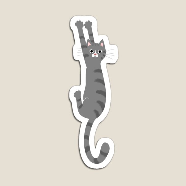 Item preview, Grey Tabby Cat Hanging On | Funny Gray Striped Cat Holding On with Claws designed and sold by Jenn Inashvili.