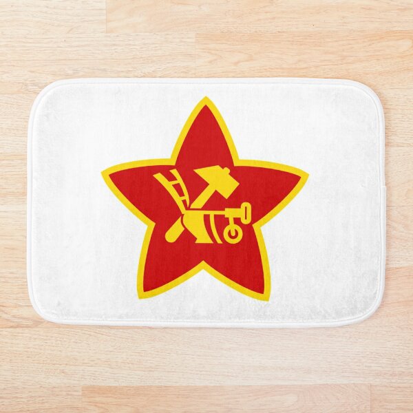 Soviet Red Army insignia used on Hat Badges and Flags Bath Mat