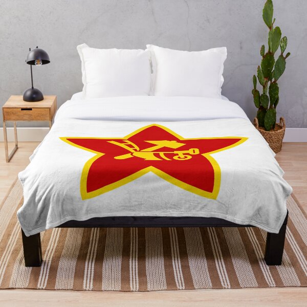 Soviet Red Army insignia used on Hat Badges and Flags Throw Blanket