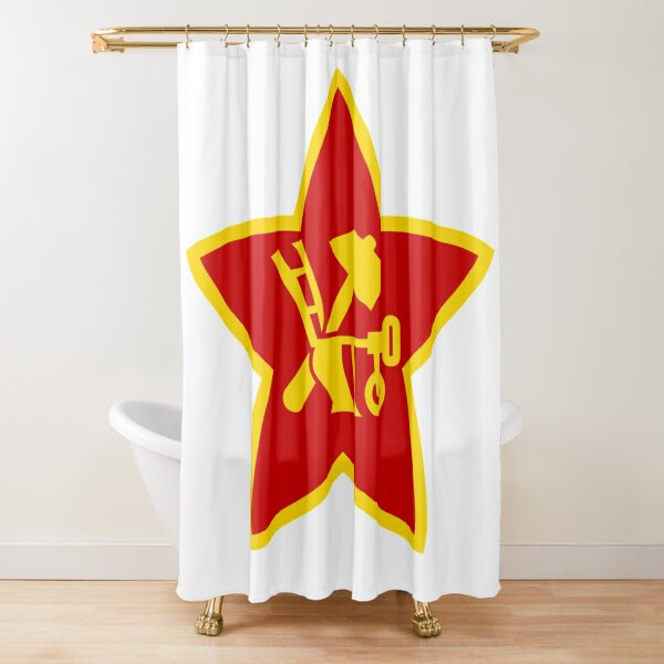 Soviet Red Army insignia used on Hat Badges and Flags Shower Curtain