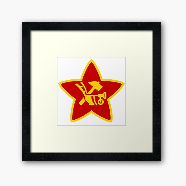 Soviet Red Army insignia used on Hat Badges and Flags Framed Art Print