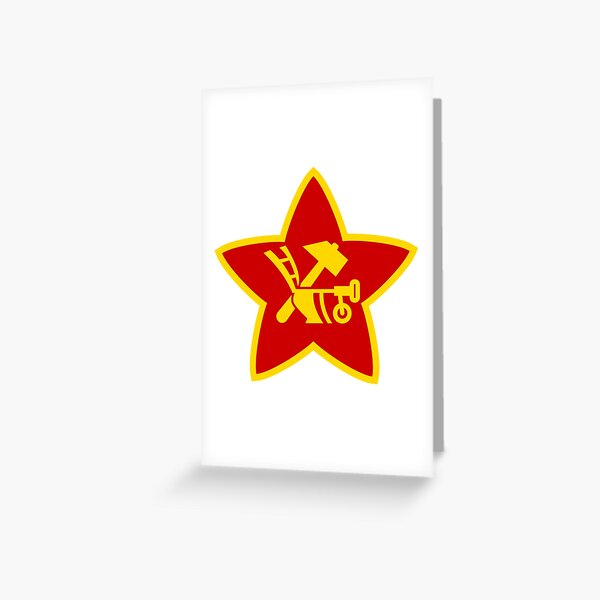 Soviet Red Army insignia used on Hat Badges and Flags Greeting Card