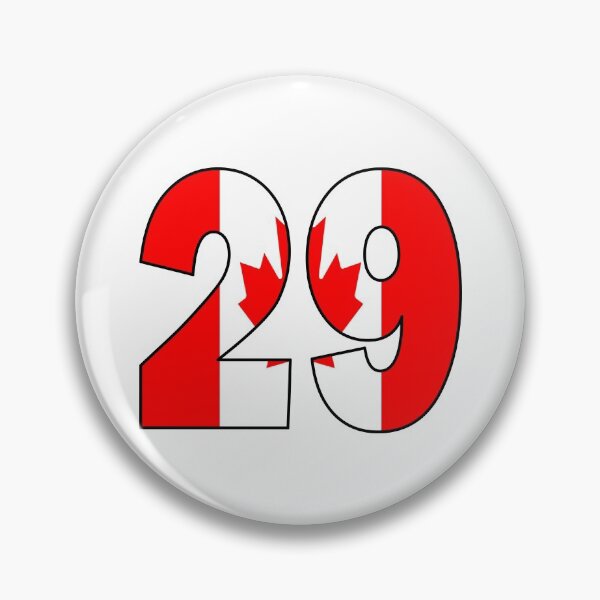 Item preview, Number 29 with Canadian flag on the background designed and sold by AllShirts21.