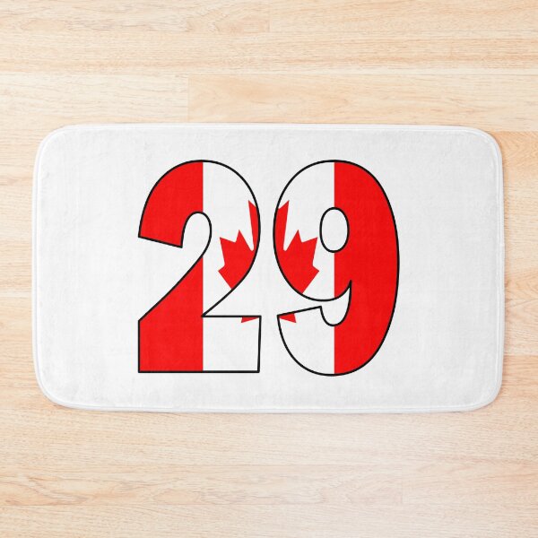 Item preview, Number 29 with Canadian flag on the background designed and sold by AllShirts21.