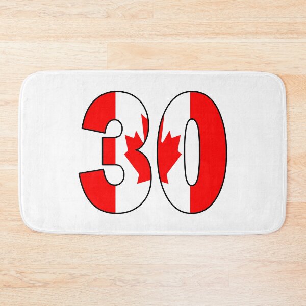 Item preview, Number 30 with Canadian flag on the background designed and sold by AllShirts21.