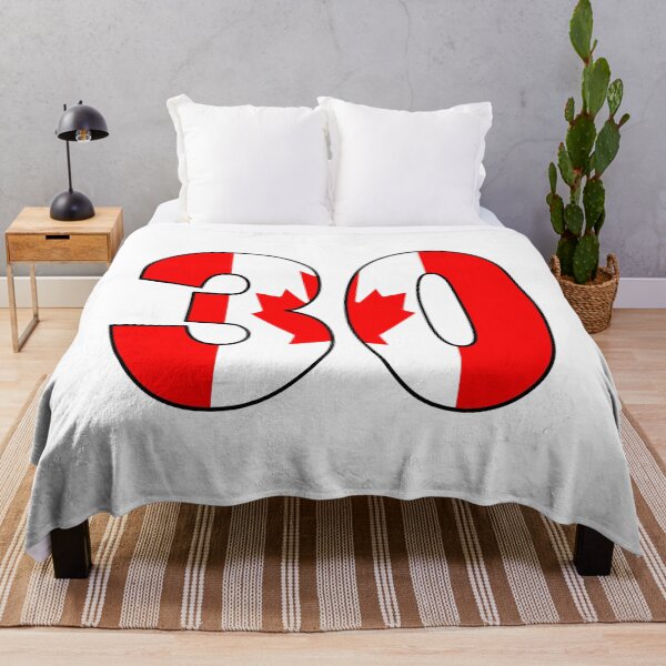 Item preview, Number 30 with Canadian flag on the background designed and sold by AllShirts21.