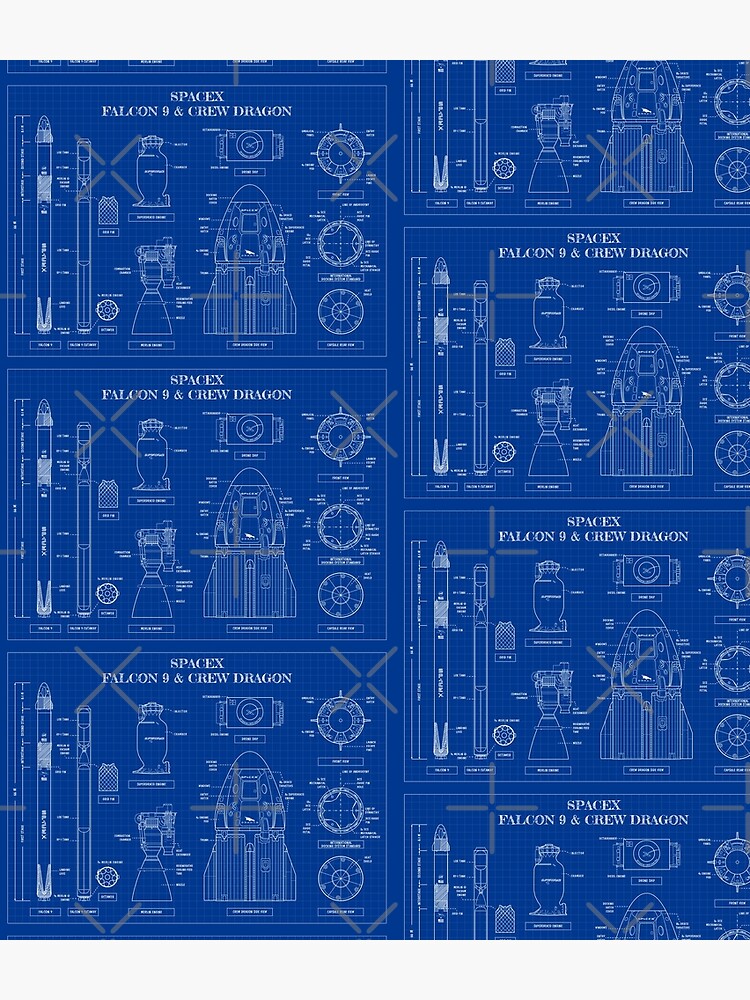 SpaceX: Falcon 9 and Crew Dragon (Blueprint-English) by BGALAXY