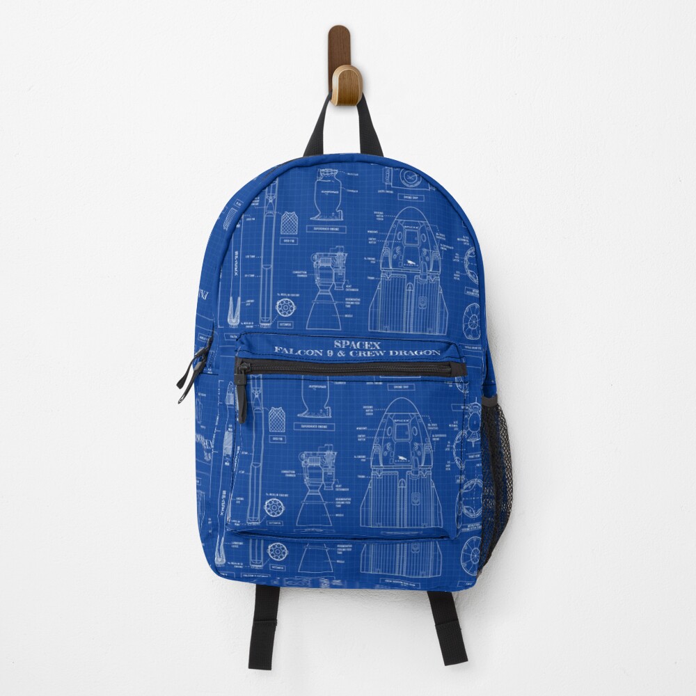SpaceX: Falcon 9 and Crew Dragon (Blueprint-English) Backpack