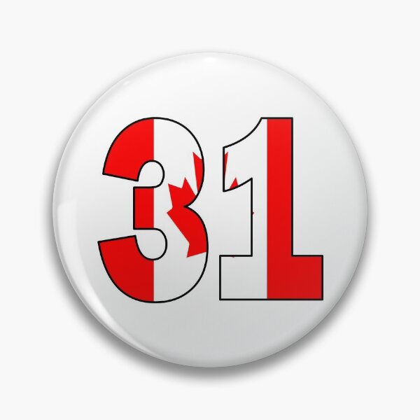 Item preview, Number 31 with Canadian flag on the background designed and sold by AllShirts21.